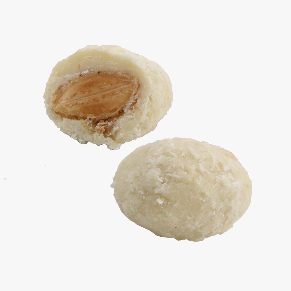 Almendras al coco funda 100g, presentación a granel.