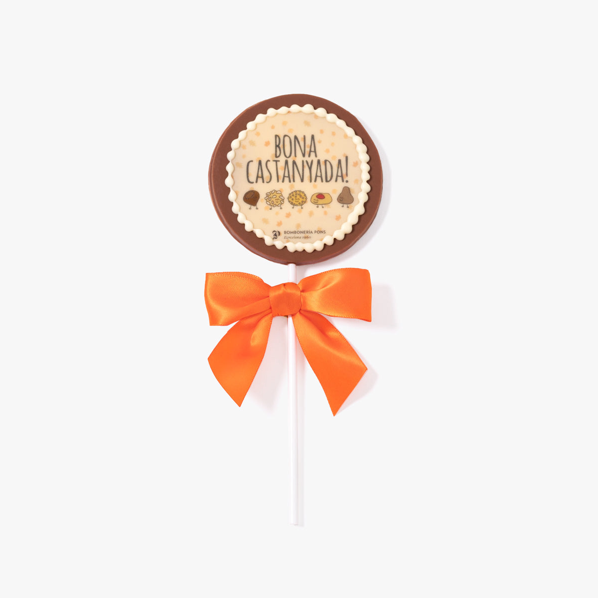 Piruleta castanada, disponible en presentación a granel.