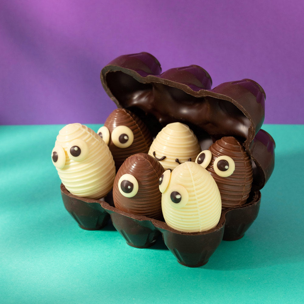 Hueveras con ojos, disponible en presentación a granel.