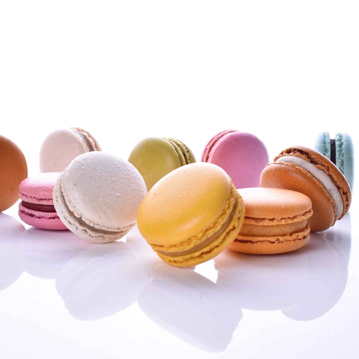 Macaron de fruta de la passion, disponible en presentación a granel.