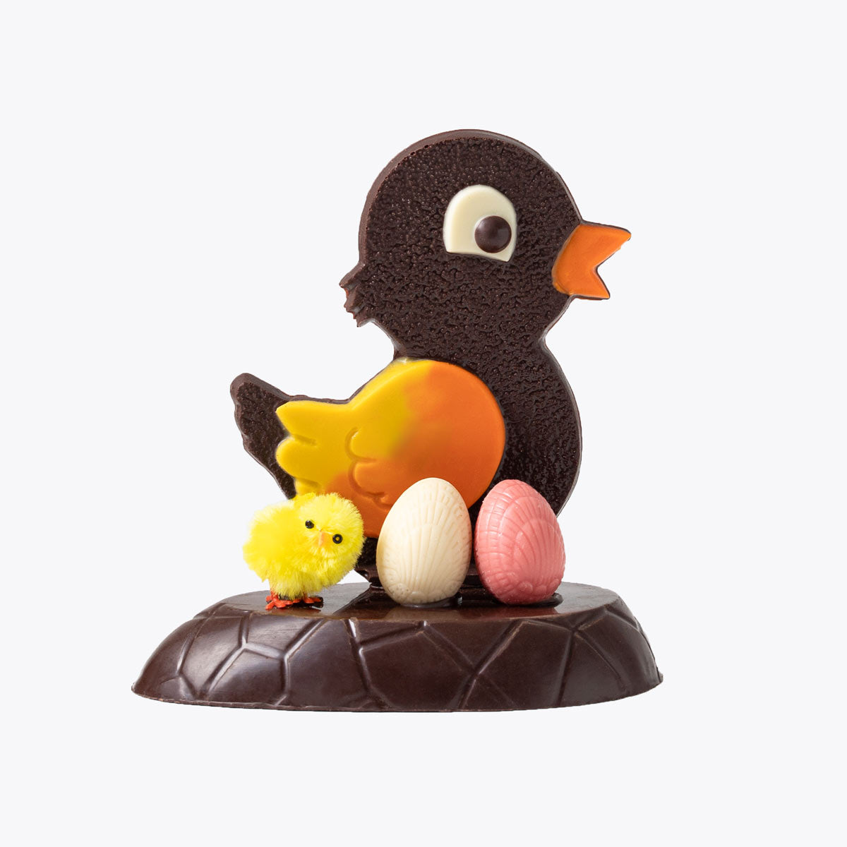 Pollito figura plana, presentación a granel.