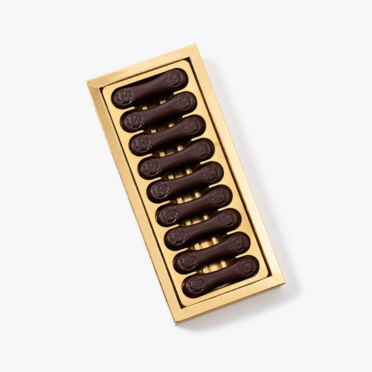 Lenguas de gato negras caja regalo n2 150g, disponible en presentación a granel.