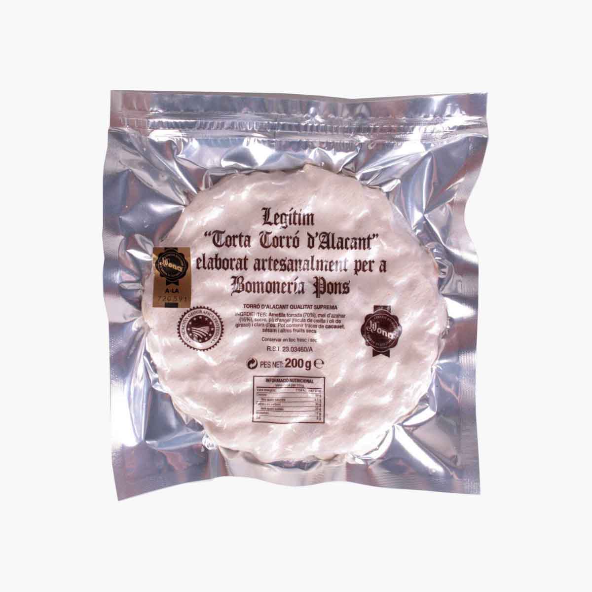Torta de alicante 200g, presentación a granel.