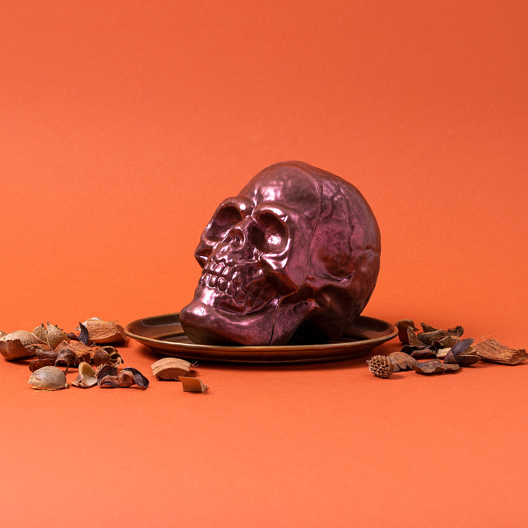 Producto a granel: Calavera halloween negra figura 400g.