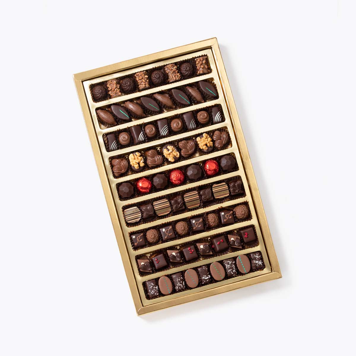 Bombones surtidos caja regalo n7 1000g, disponible en presentación a granel.