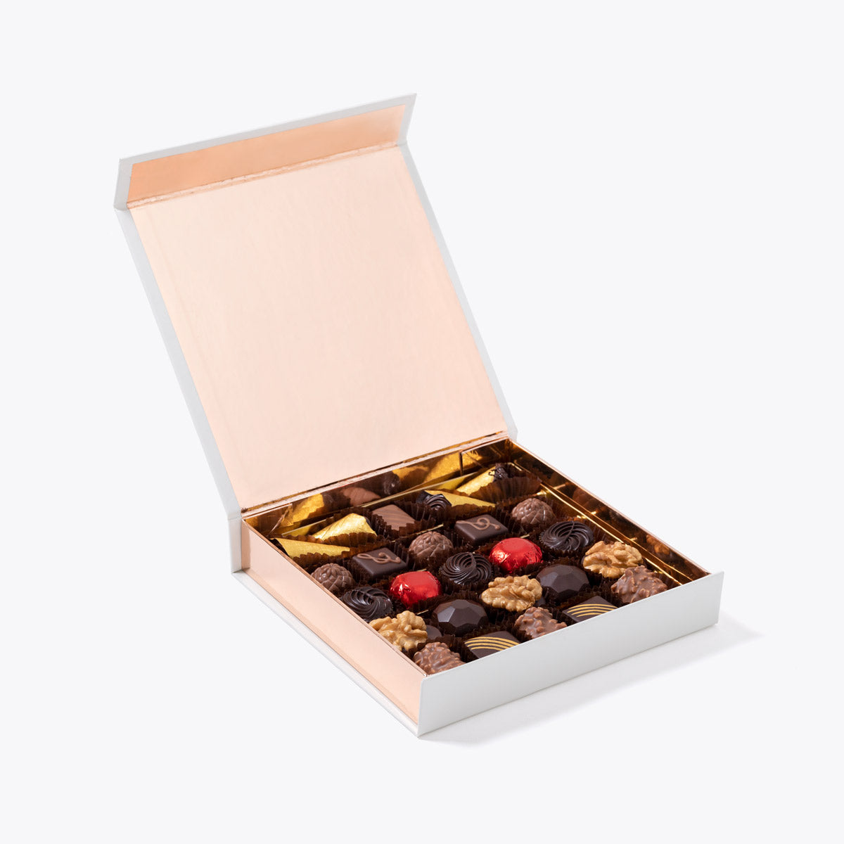 Bombones surtidos caja 300g, disponible en presentación a granel.