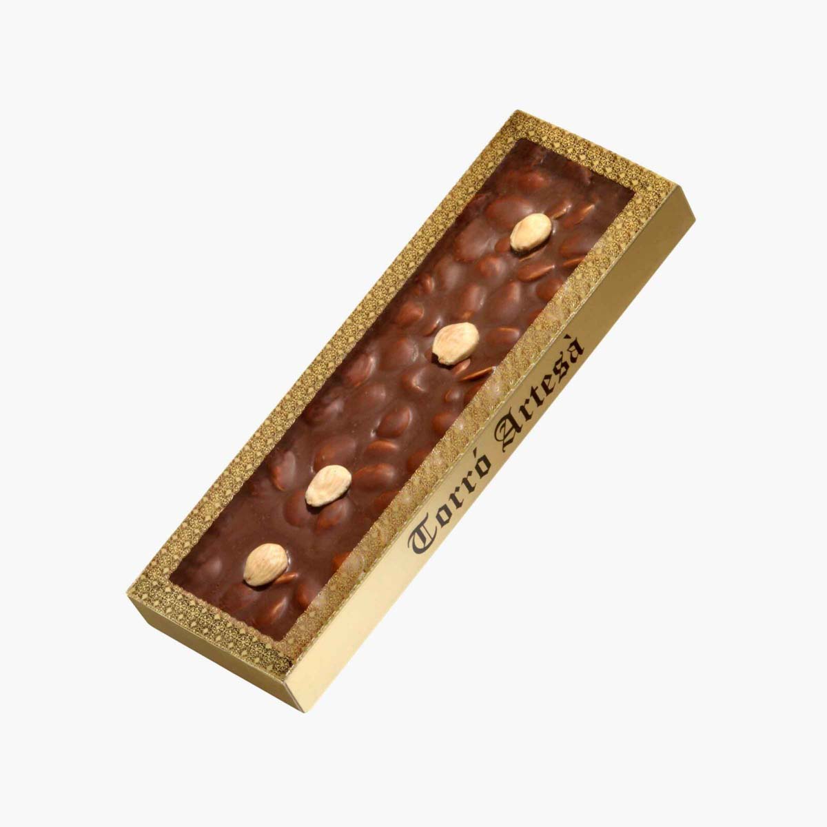 Turron choco almendra leche 300g, presentación a granel.