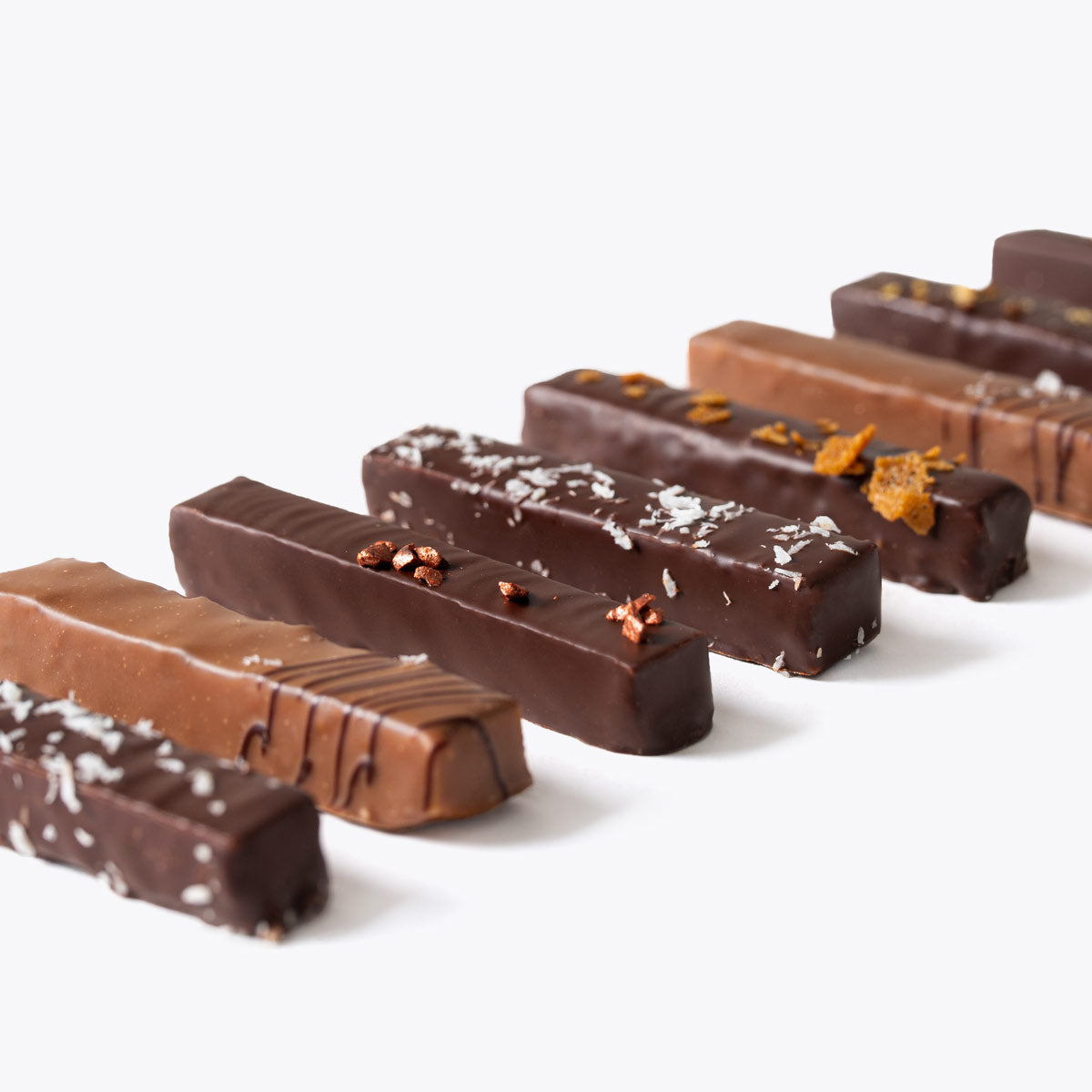 Barritas de bombon caja 220g, presentación a granel.