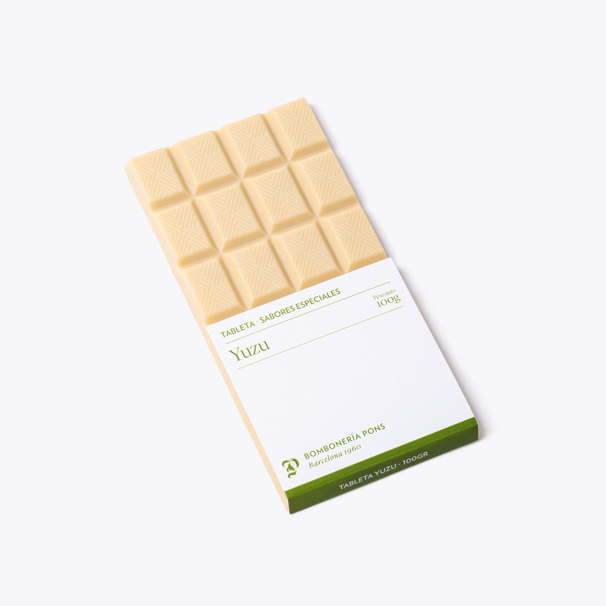 Tableta de yuzu 100g, disponible en presentación a granel.