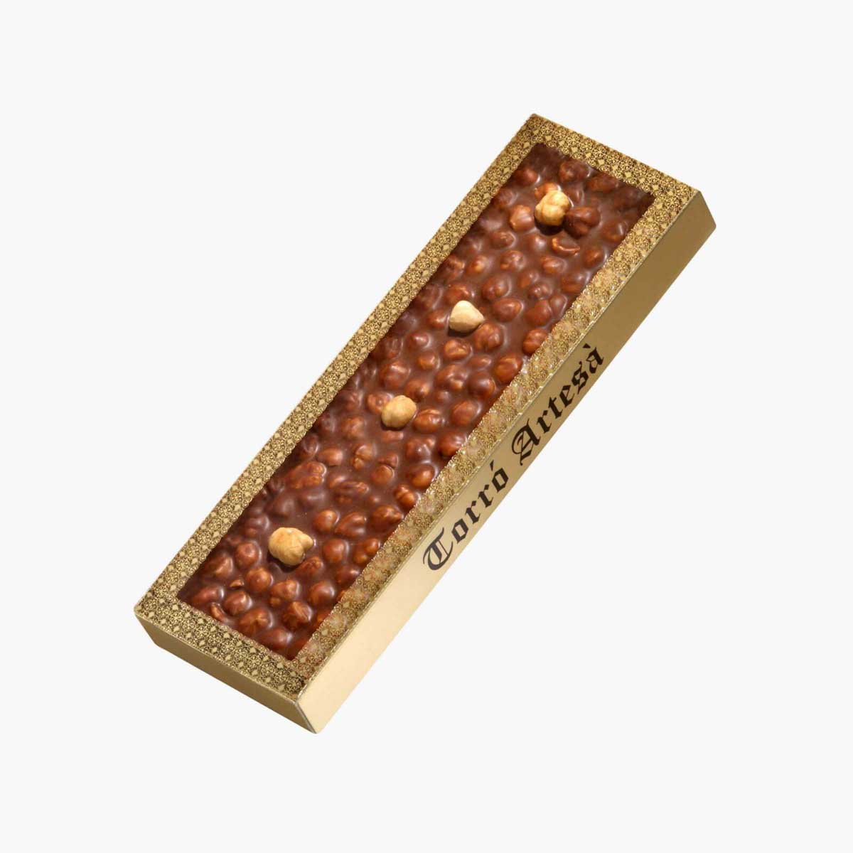 Turron choco avellanas leche 300g, disponible en presentación a granel.