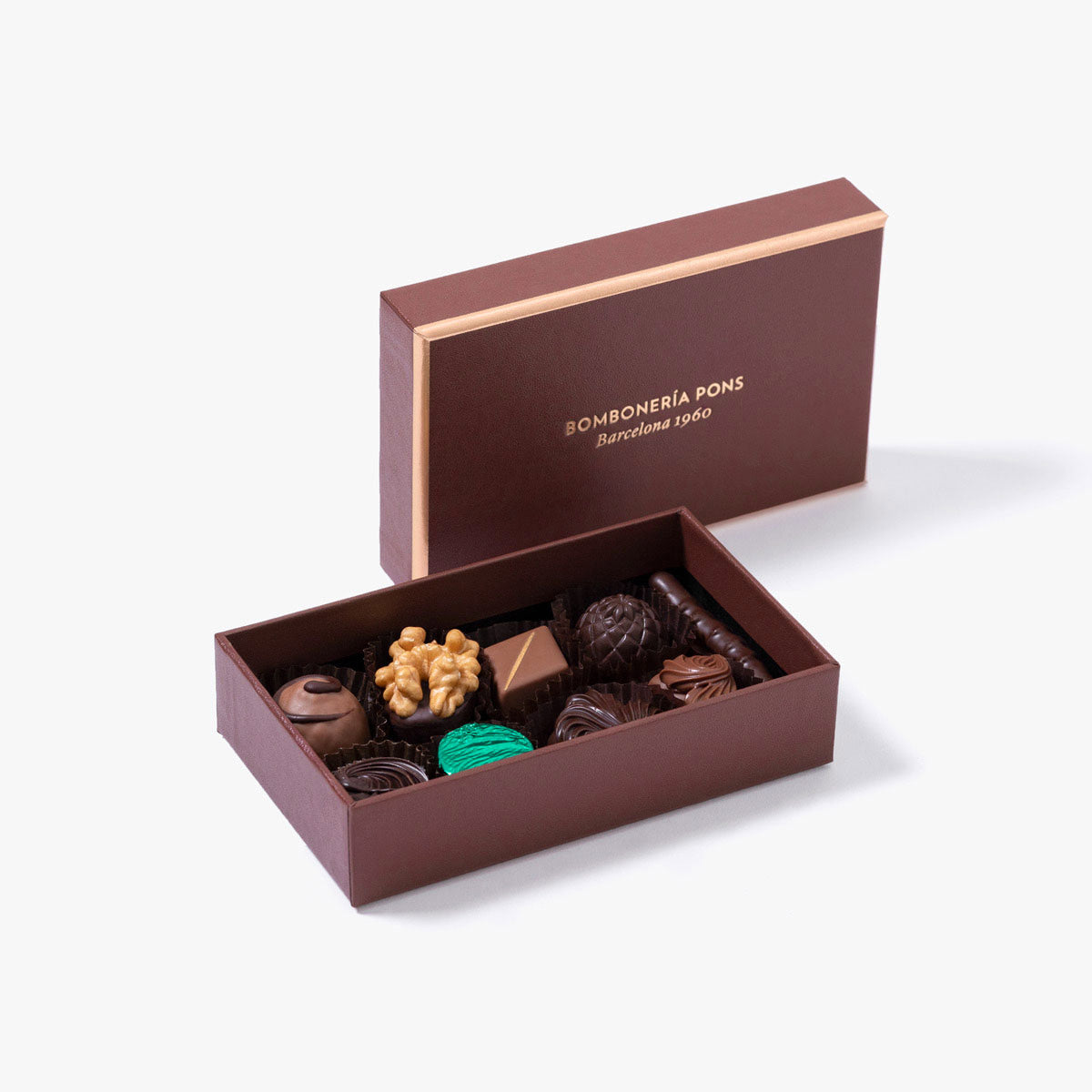 Bombones surtidos caja 160g, disponible en presentación a granel.