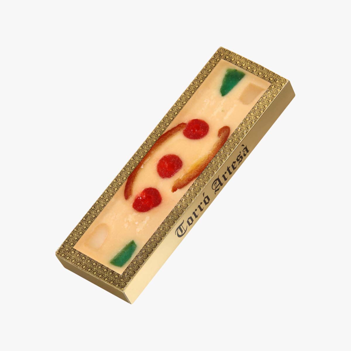 Presentación de Turron fruta imperial 300g, en formato a granel.