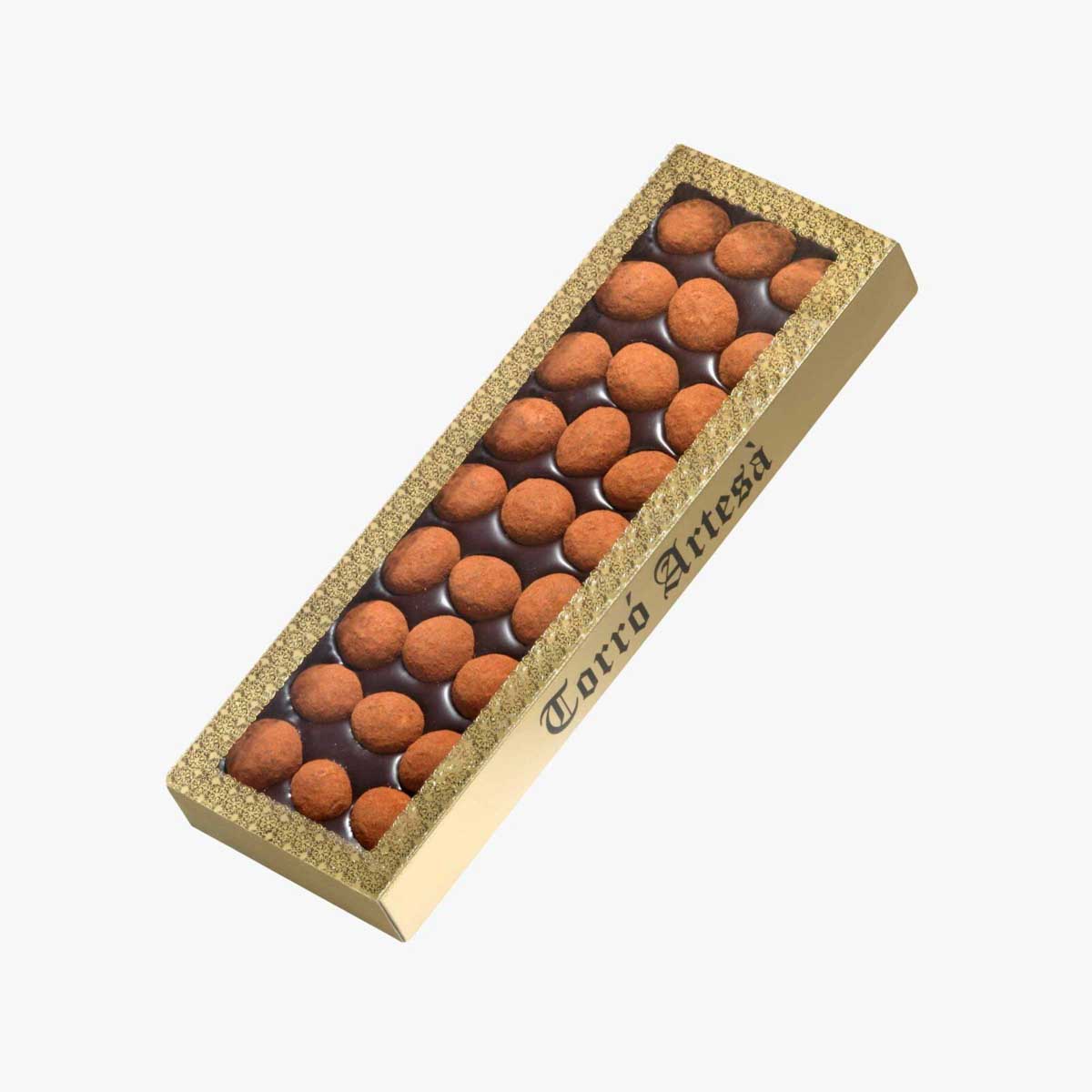 Turron choco almendras al cacao 300g, presentación a granel.