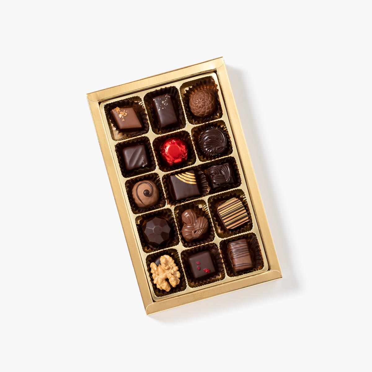 Bombones surtidos caja regalo n3 200g, disponible en presentación a granel.