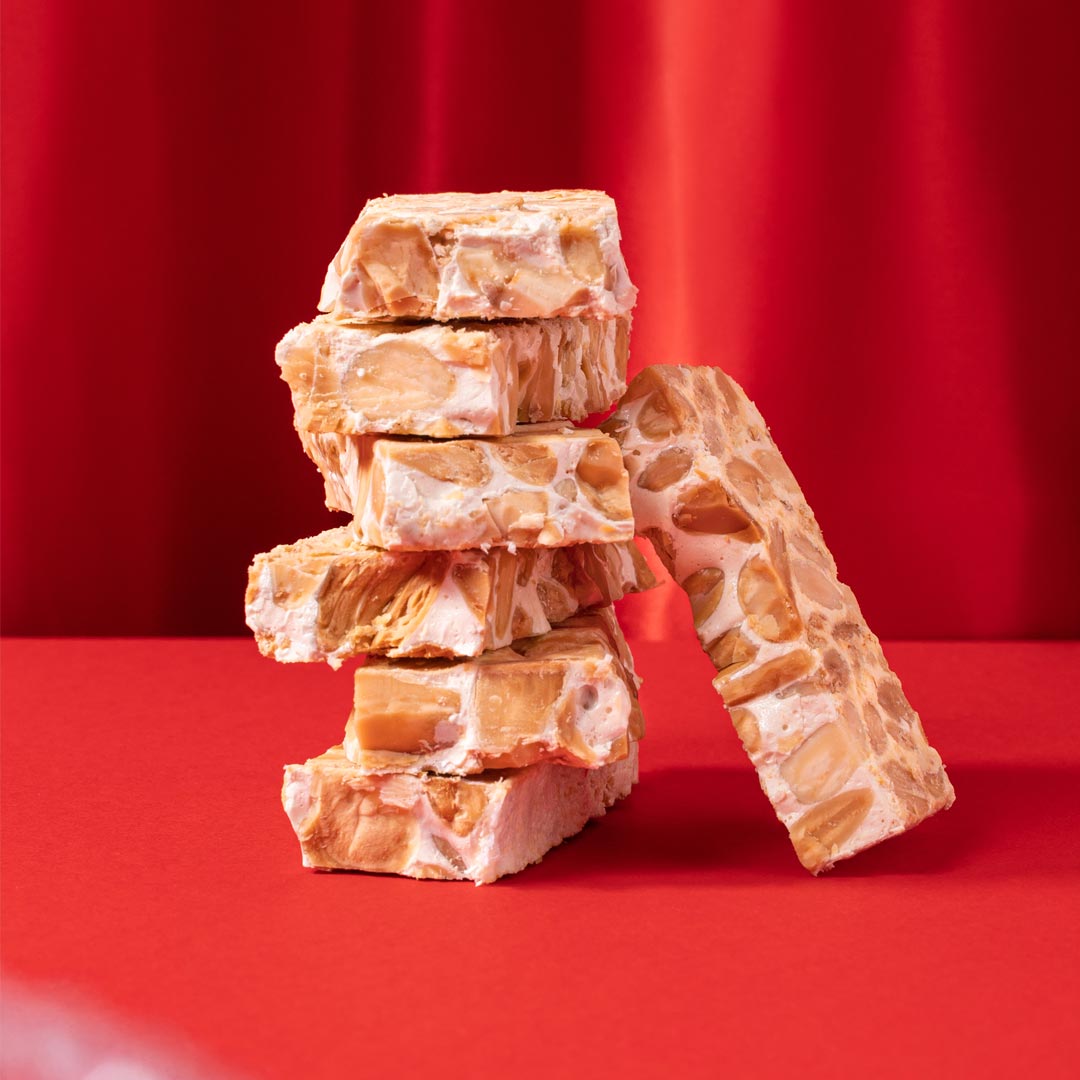Turron alicante sin azucar 300g, presentación a granel.
