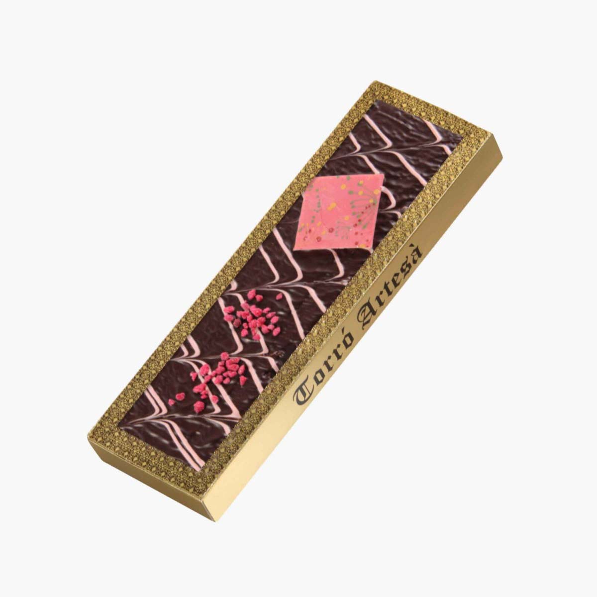 Turron crujiente de frambuesa negro 300g en formato a granel.