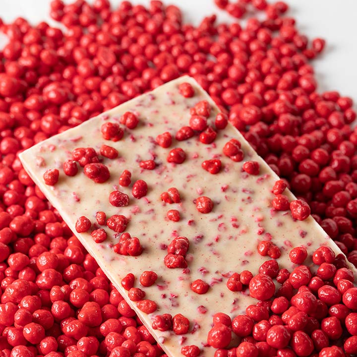 White chocolate bar with Raspberry -130g